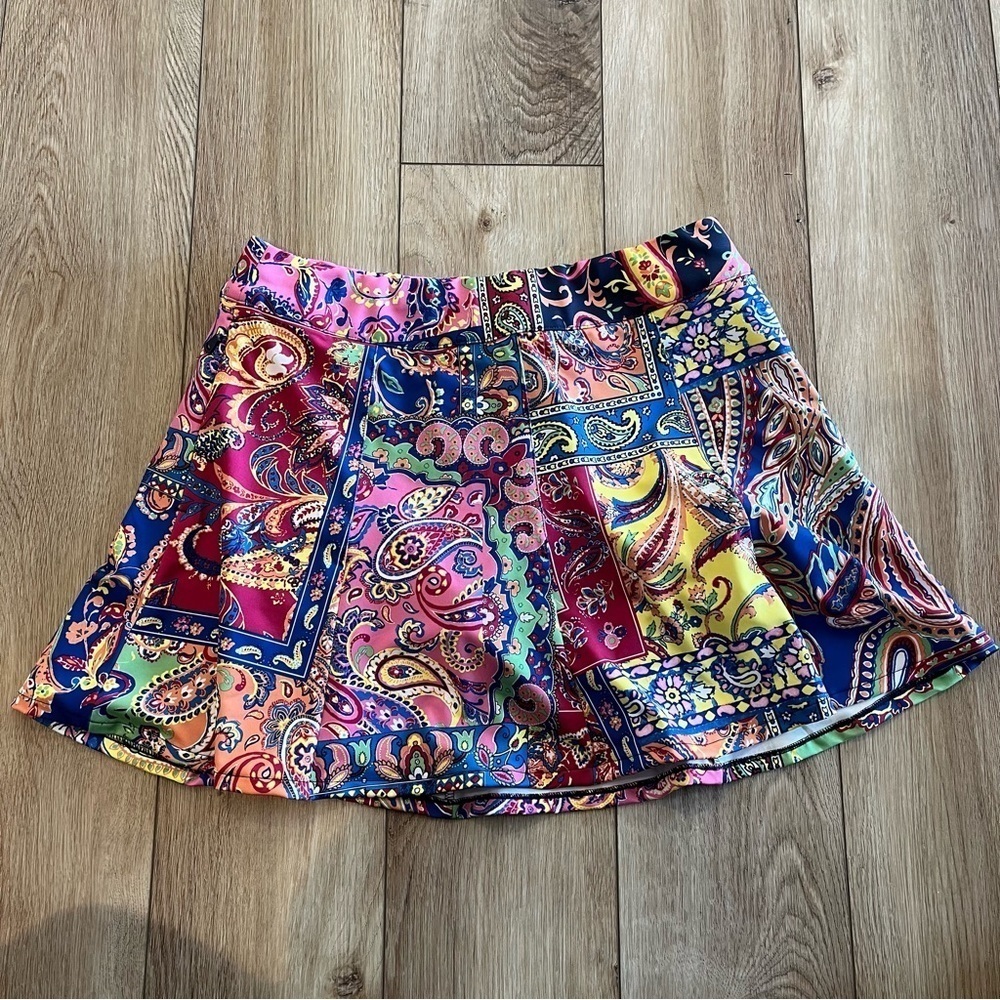 NWT RLX Size XS Golf Skort Multicolor Paisley 15” Length Ralph Lauren $148